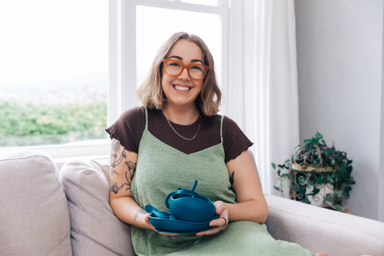 Women Holding Dishes - Joyfull