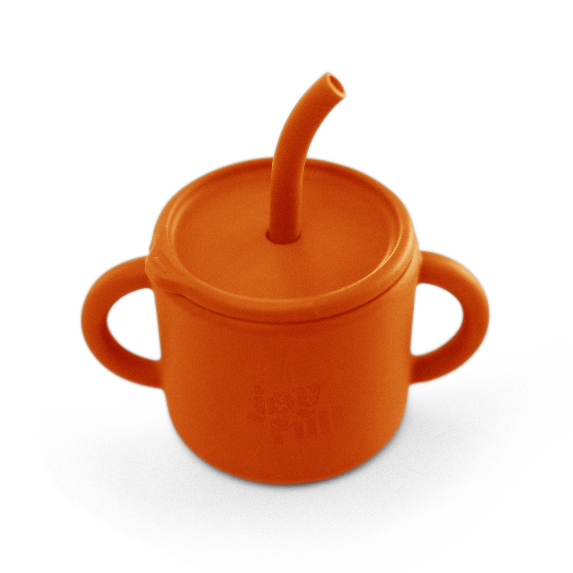Silicone Cup With Straw Baby Orange - Joyfull