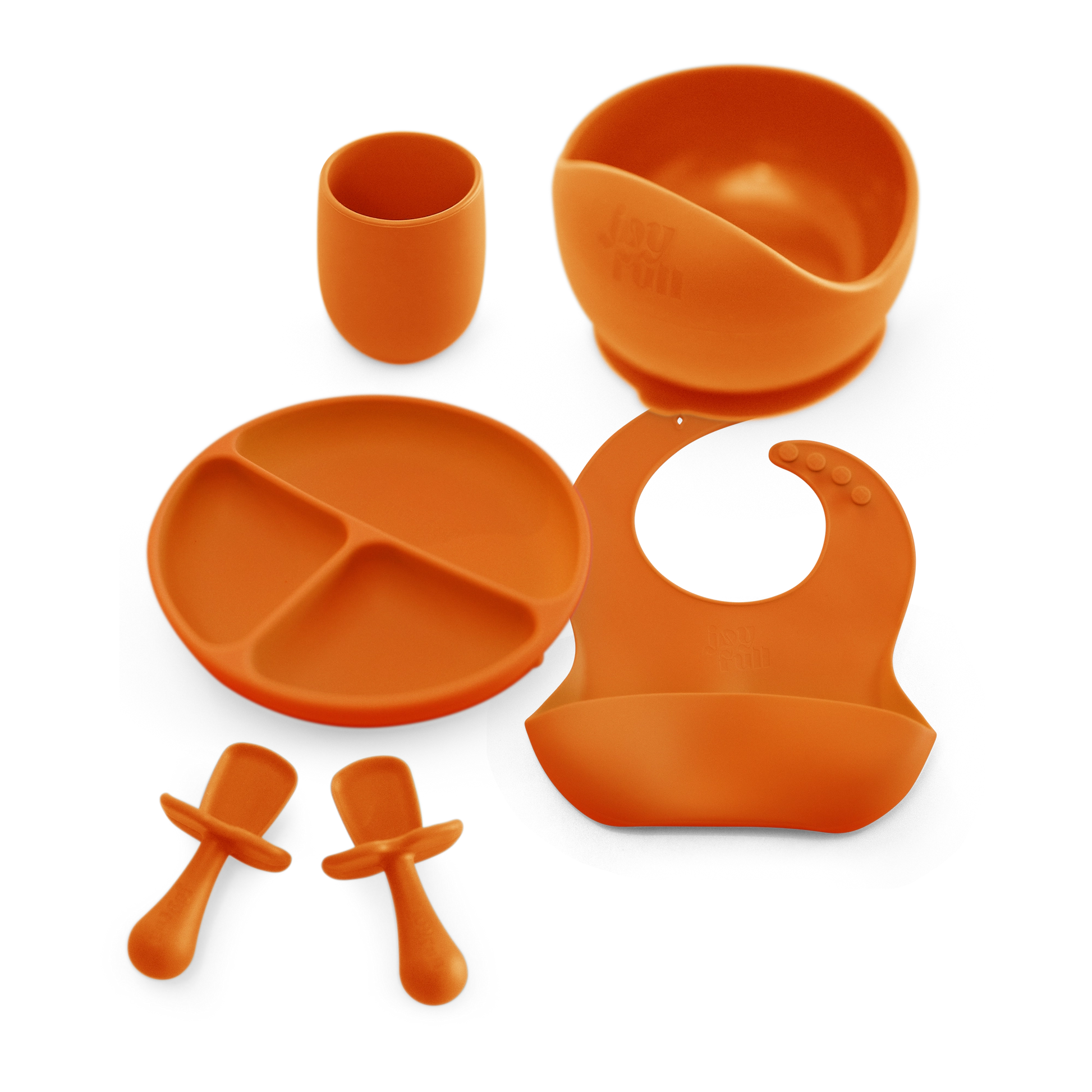 Silicone Dining Set Baby Orange - Joyfull